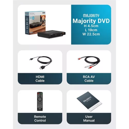 Majority DVD lejátszó - DVD player (HDMI ARC, RCA, USB, Távírányító)