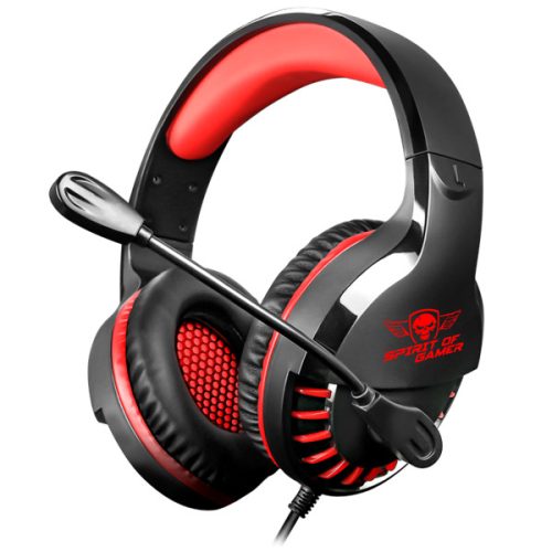 Spirit of Gamer Fejhallgató - PRO-H3 Red (MultiPlatform, mikrofon, 3.5mm jack, hangerőszabályzó, 2m kábel, piros)