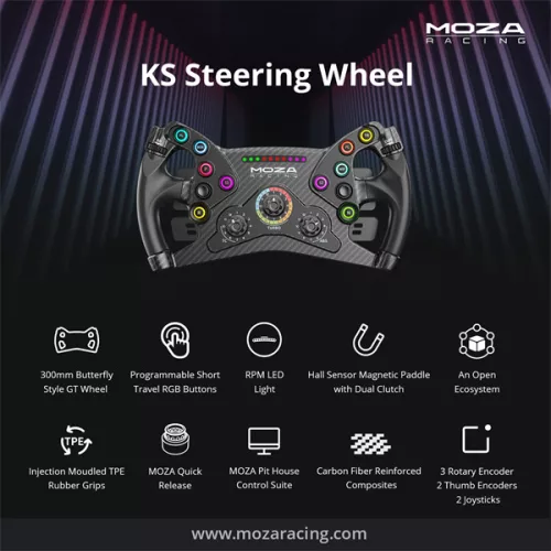 Moza Racing kiegészítő - KS Kormánykerék (RGB, 300mm)