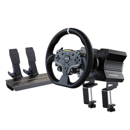 Moza Racing csomag - R5 PC Szimulátor szett (Direct Drive, R5 bázis, ES kormány, SR-P Lite pedál, bilincs)