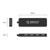 Orico USB2.0 Hub - FL01-BK/99/ (4 port, Bemenet: USB-A, Kimenet: 4xUSB-A, fekete)