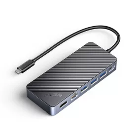   Orico USB Hub - YSA6-U3-GY (4 port, Bemenet: USB-A/C, Kimenet: 1xUSB-A 3.0, 2xUSB-A 2.0, SD/TF ezüst)