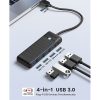 Orico USB3.0 Hub - PAPW4A-U3-015-BK (4 port, Bemenet: USB-A, Kimenet: 4xUSB-A3.0, fekete)