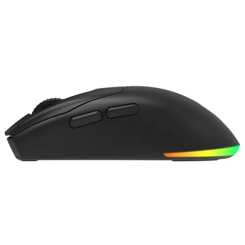 Rampage Vezeték Nélküli Egér - PROTE M5 (Pixart PAW3311, Huano 80M, 24000 DPI, 400mAh, 6 gomb, RGB, Type-C, fekete)