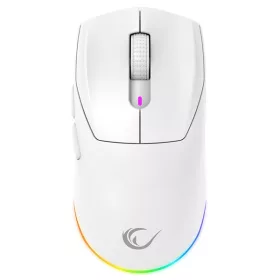   Rampage Vezeték Nélküli Egér - PROTE M5 (Pixart PAW3311, Huano 80M, 24000 DPI, 400mAh, 6 gomb, RGB, Type-C, fehér)