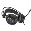 Rampage Fejhallgató - RM-K19 RAGING PLUS (7.1, mikrofon, USB, hangerőszabályzó, nagy-párnás, fekete, RGB LED)
