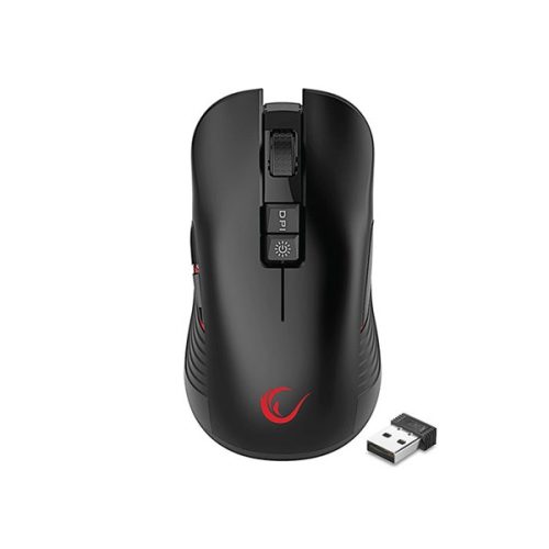 Rampage Egér Vezeték Nélküli Gamer - SMX-R20 Specter (Avago 3212, Tölthető akku; 3600DPI, 5 gomb, makro, LED, fekete)