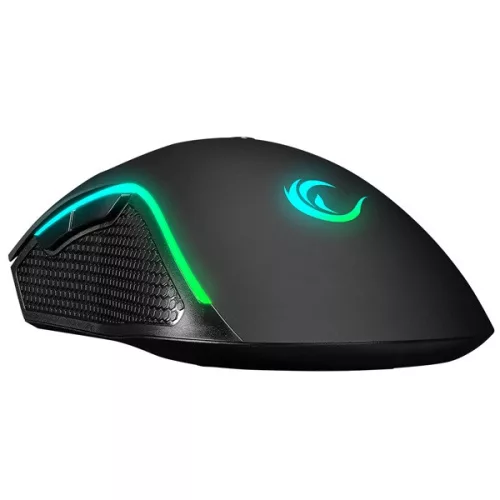 Rampage Egér Gamer - SMX-R44 V2 Macro (12800 DPI, 7 gomb, makro, RGB LED, 1,8m fonott kábel, fekete)