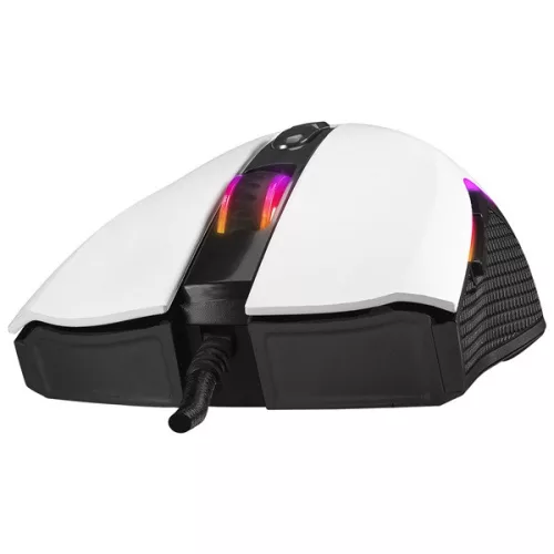 Rampage Egér Gamer - SMX-R44 V2 Macro (12800 DPI, 7 gomb, makro, RGB LED, 1,8m fonott kábel, fehér)