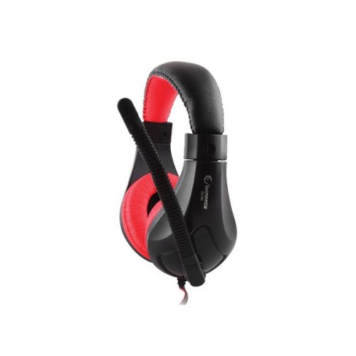 Rampage Fejhallgató - SN-R2 (mikrofon, 3.5mm jack, hangerőszabályzó, nagy-párnás, 2.2m kábel, fekete-piros)