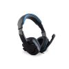 Rampage Fejhallgató - SN-R9 (mikrofon, 3.5mm jack, hangerőszabályzó, nagy-párnás, 1.8m kábel, fekete-kék)