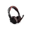 Rampage Fejhallgató - SN-R9 (mikrofon, 3.5mm jack, hangerőszabályzó, nagy-párnás, 1.8m kábel, fekete-piros)