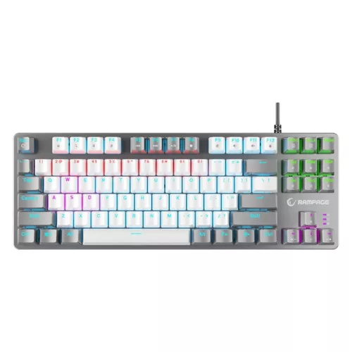 Rampage Billentyűzet - SNUG K14 Black US (Vezetékes, Mechanikus, Blue switch, angol, fekete, RGB LED)