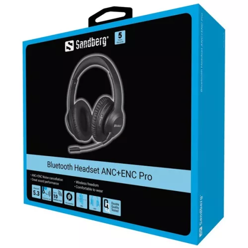 Sandberg Wireless Fejhallgató - Bluetooth Headset ANC+ENC Pro