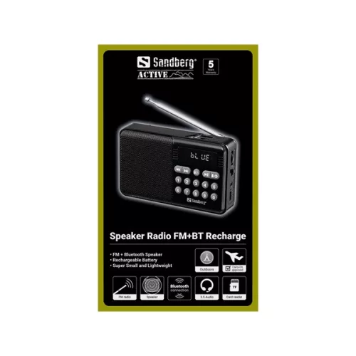 Sandberg Rádió - Speaker Radio FM+BT Recharge