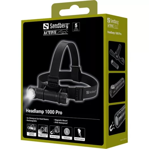 Sandberg Fejlámpa - Headlamp 1000 Pro
