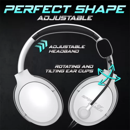 Spirit of Gamer Fejhallgató - PRO-H4 White (MultiPlatform, mikrofon, 3.5mm jack, hangerőszabályzó, fehér)