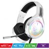 Spirit of Gamer Fejhallgató - PRO-H8 RGB White (MultiPlatform, mikrofon, 3.5mm jack, hangerőszabályzó, 2m kábel, fehér)