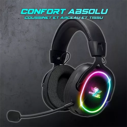 Spirit of Gamer Wireless Fejhallgató - MIC-XH1200 (MultiPlatform,7.1,mikrofon, hangerőszabályzó, nagy-párnás, fekete)