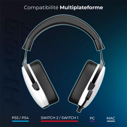 Spirit of Gamer Wireless Fejhallgató - MIC-XH1400 (MultiPlatform, 7.1,mikrofon, hangerőszabályzó, nagy-párnás, fehér)