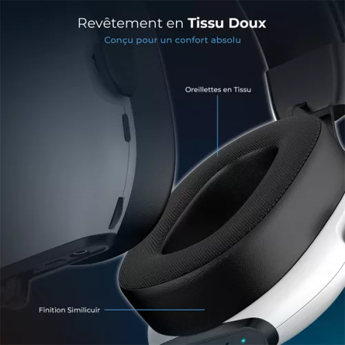 Spirit of Gamer Wireless Fejhallgató - MIC-XH1400 (MultiPlatform, 7.1,mikrofon, hangerőszabályzó, nagy-párnás, fehér)