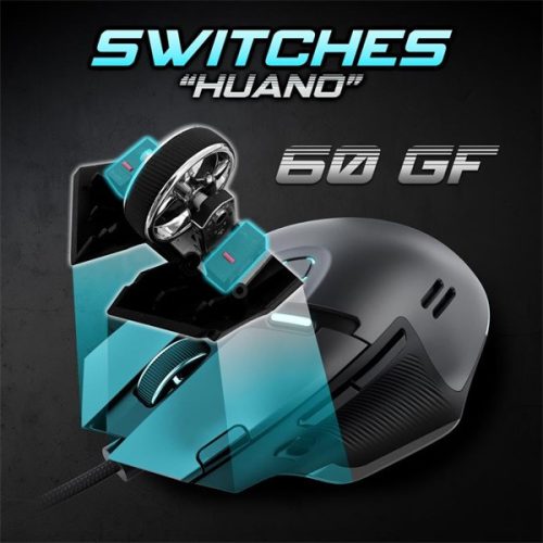 Spirit of Gamer Egér - ELITE-M60 Black (Optikai, 20000 DPI, 1000Hz, 9 programozható gomb, RGB, vezetékes, fekete)