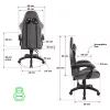 Spirit of Gamer szék - ARENA Dark Grey (állítható magasság; párnázott kartámasz; PU; max.120kg-ig, sötét-szürke)