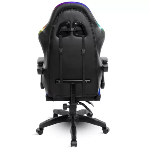 Spirit of Gamer szék - SIRIUS (RGB, állítható dőlés/magasság; kihajtható lábtartó; max.120kg-ig, fekete)