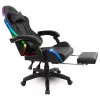Spirit of Gamer szék - SIRIUS (RGB, állítható dőlés/magasság; kihajtható lábtartó; max.120kg-ig, fekete)