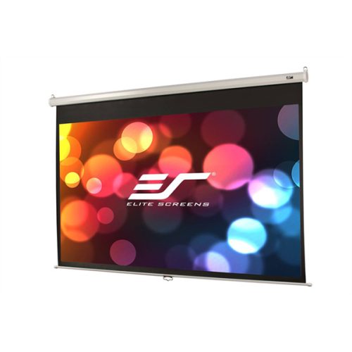 EliteScreens 84" (16:9) manuális fali vászon M84XWH-E30 (185 x 104 cm, Fehér váz)