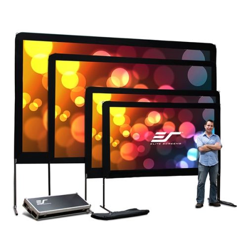 EliteScreens 100" (16:9) mobil szabadtéri vászon OMS100HR2 (222 x 125 cm, Fekete, hátsó vetítésű) + táska