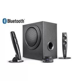   WaveMaster Hangszóró 2.1 - STAX BT (46W RMS, Fa mélynyomó, Bluetooth, 3,5mm jack, RCA, Fekete)