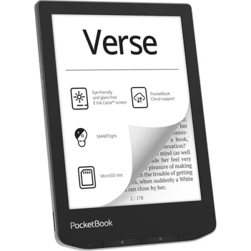 PocketBook E-book Olvasó - PB629-M-WW (Verse, 6" E Ink Carta, 8GB, SMARTlight, wifi, microSD, USB-C, szürke)