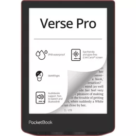   PocketBook E-book Olvasó - PB634-3-WW (Verse Pro, 6" E Ink Carta, 16GB, SMARTlight, wifi, Bluetooth, USB-C, IPX8, piros)