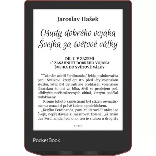 PocketBook E-book Olvasó - PB634-3-WW (Verse Pro, 6" E Ink Carta, 16GB, SMARTlight, wifi, Bluetooth, USB-C, IPX8, piros)