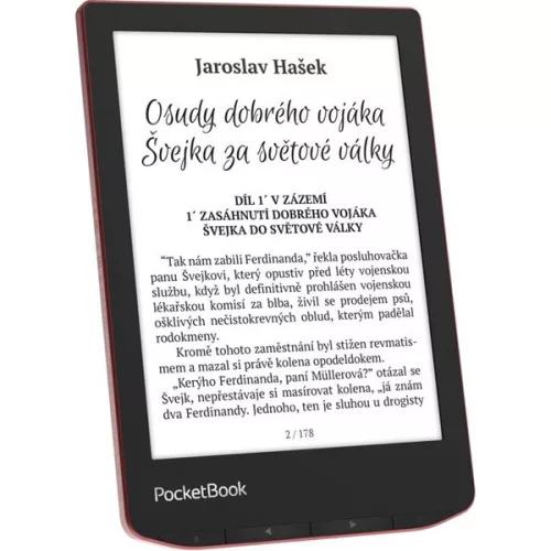 PocketBook E-book Olvasó - PB634-3-WW (Verse Pro, 6" E Ink Carta, 16GB, SMARTlight, wifi, Bluetooth, USB-C, IPX8, piros)