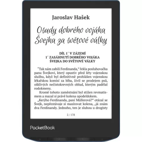 PocketBook E-book Olvasó - PB634-A-WW (Verse Pro, 6" E Ink Carta, 16GB, SMARTlight, wifi, Bluetooth, USB-C, IPX8, kék)
