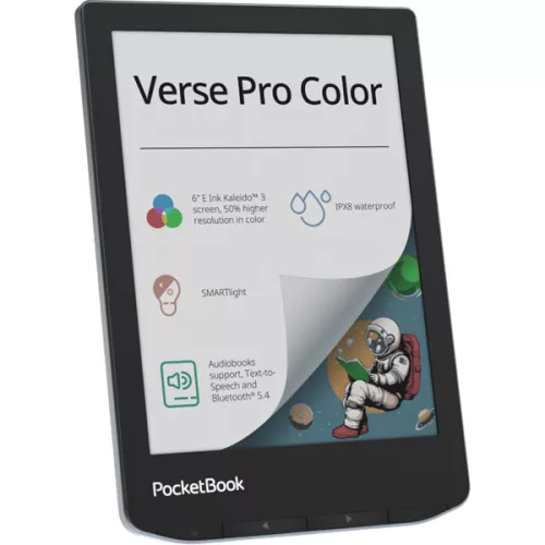 PocketBook E-book Olvasó - PB634K3-1-WW (Verse Pro Color, 6" E Ink, 16GB, SMARTlight, wifi, Bluetooth, USB-C, IPX8)