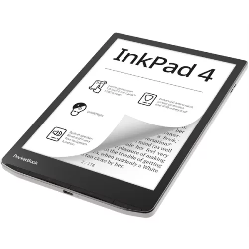 PocketBook E-book Olvasó - PB743G-U-WW (InkPad 4, 7,8" E Ink Carta 1200, 32GB, SMARTlight, wifi, Bluetooth, USB-C, IPX8)