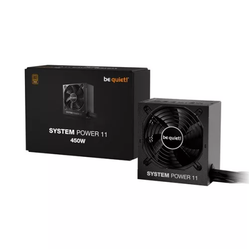 Be Quiet! Tápegység 450W - SYSTEM POWER 11 (80+ Bronze, ATX3.1, PCIe5.1, fekete)