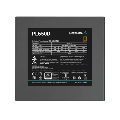 DeepCool Tápegység 650W - PL650-D (80 Plus Bronze, ATX3.1, Aktív PFC, 12cm )