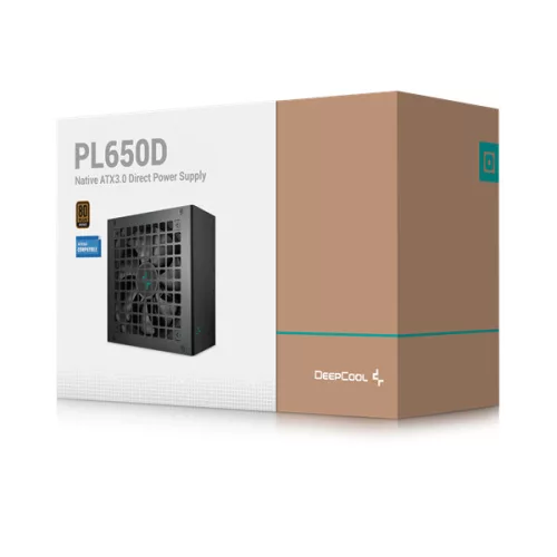 DeepCool Tápegység 650W - PL650-D (80 Plus Bronze, ATX3.1, Aktív PFC, 12cm )