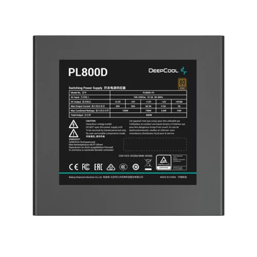 DeepCool Tápegység 800W - PL800-D (80 Plus Bronze, ATX3.1, Aktív PFC, 12cm )
