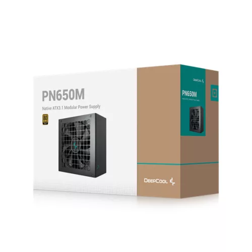DeepCool Tápegység 650W - Gamerstorm PN650-M (80 Plus Gold, ATX3.1, PCI-E 5.1, Aktív PFC, Full moduláris, 12cm)