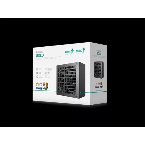 DeepCool Tápegység 850W - Gamerstorm PQ850G (80 Plus Gold, Moduláris, ATX 3.1, PCI-E 5.1, Aktív PFC, 12cm )