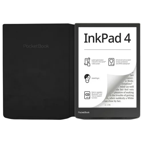 PocketBook E-book Tok - HN-FP-PU-743G-RB-WW (Flip, 7,8", InkPad 4 / InkPad Color 3, fekete)