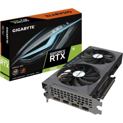 Gigabyte Videókártya - nVidia RTX 3060 EAGLE (12288MB, GDDR6, 192bit, 1777/15000Mhz, 2xHDMI, 2xDP)