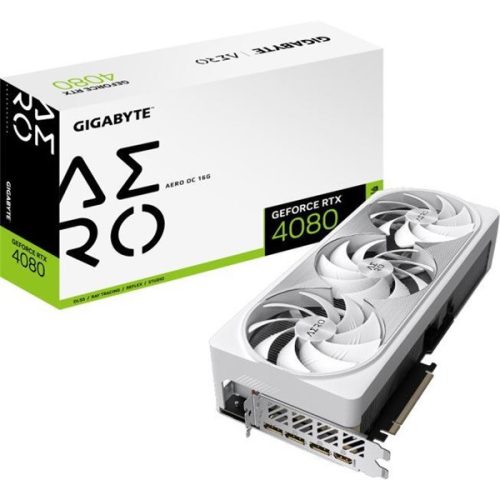 Gigabyte Videókártya - nVidia RTX 4080 AERO OC (16384MB, GDDR6X, 256bit, 2535/22400Mhz, 1xHDMI, 3xDP)