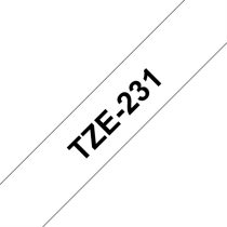   BROTHER szalag TZe-231, Fehér alapon Fekete, Laminált, 12mm  0.47", 8 méter