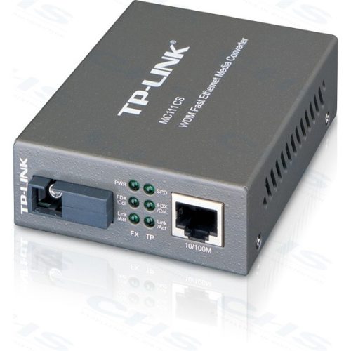 TP-LINK Optikai Media Konverter WDM 100(réz)-100FX(SC) Single mód, MC111CS